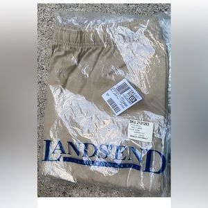 3 pairs unused LANDS’ END Men’s 100% heavy Cotton Knit Shorts 2 khaki, 1 blue XL